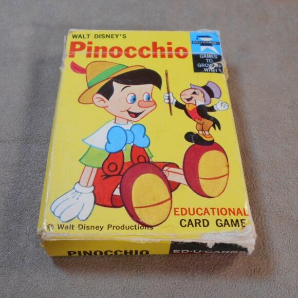 Vintage 1968 Walt Disney Pinocchio Word Card Game ED-U Cards Complete - Picture 5 of 8